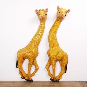 Vintage 1977 Homco Giraffe Wall Decorations Hangings Nursery Decor